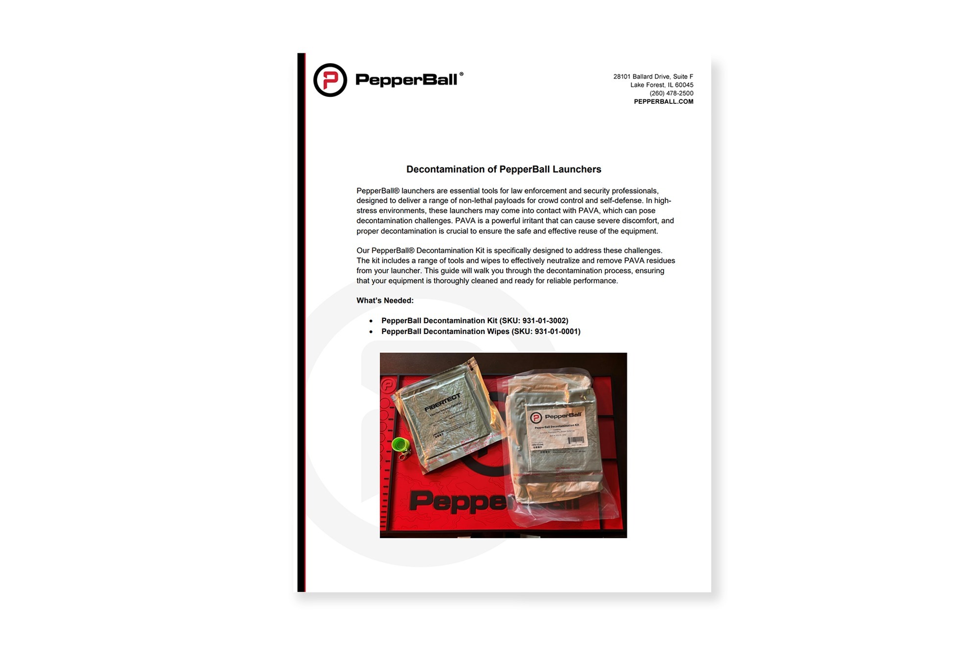 Decontamination of PepperBall® Launchers