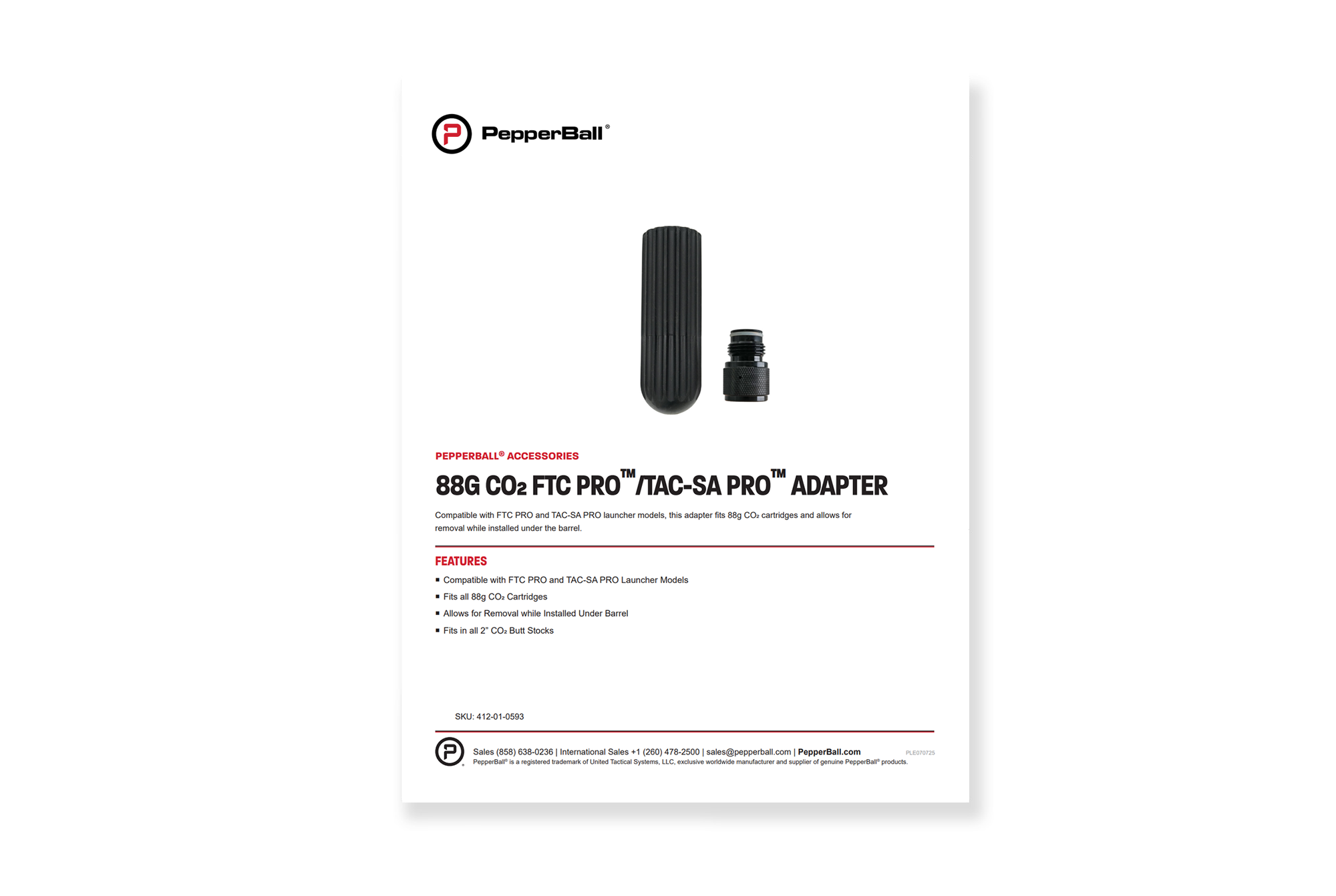 88g CO2 FTC PRO™/TAC-SA PRO™ Adapter