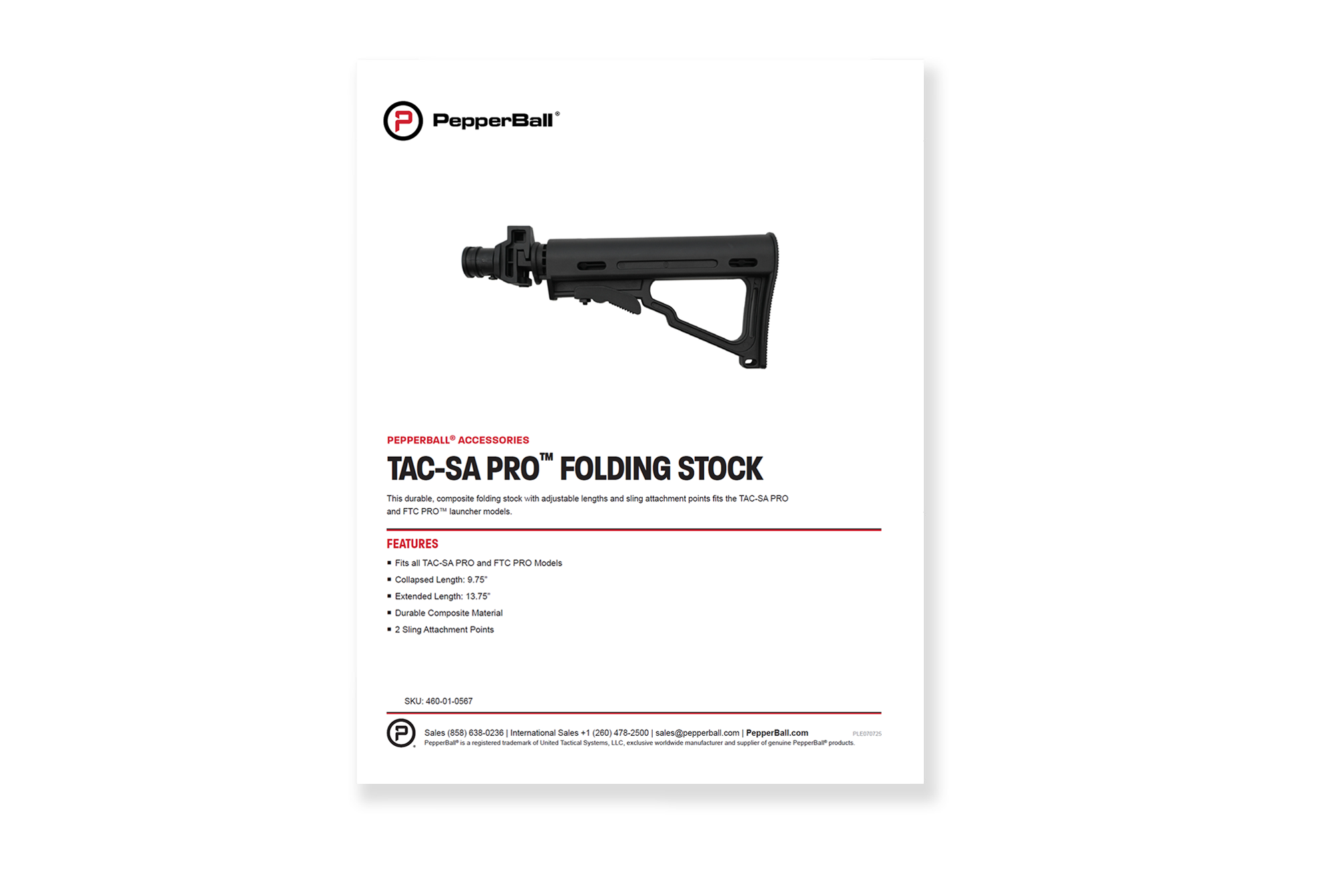 TAC-SA PRO™ Folding Stock