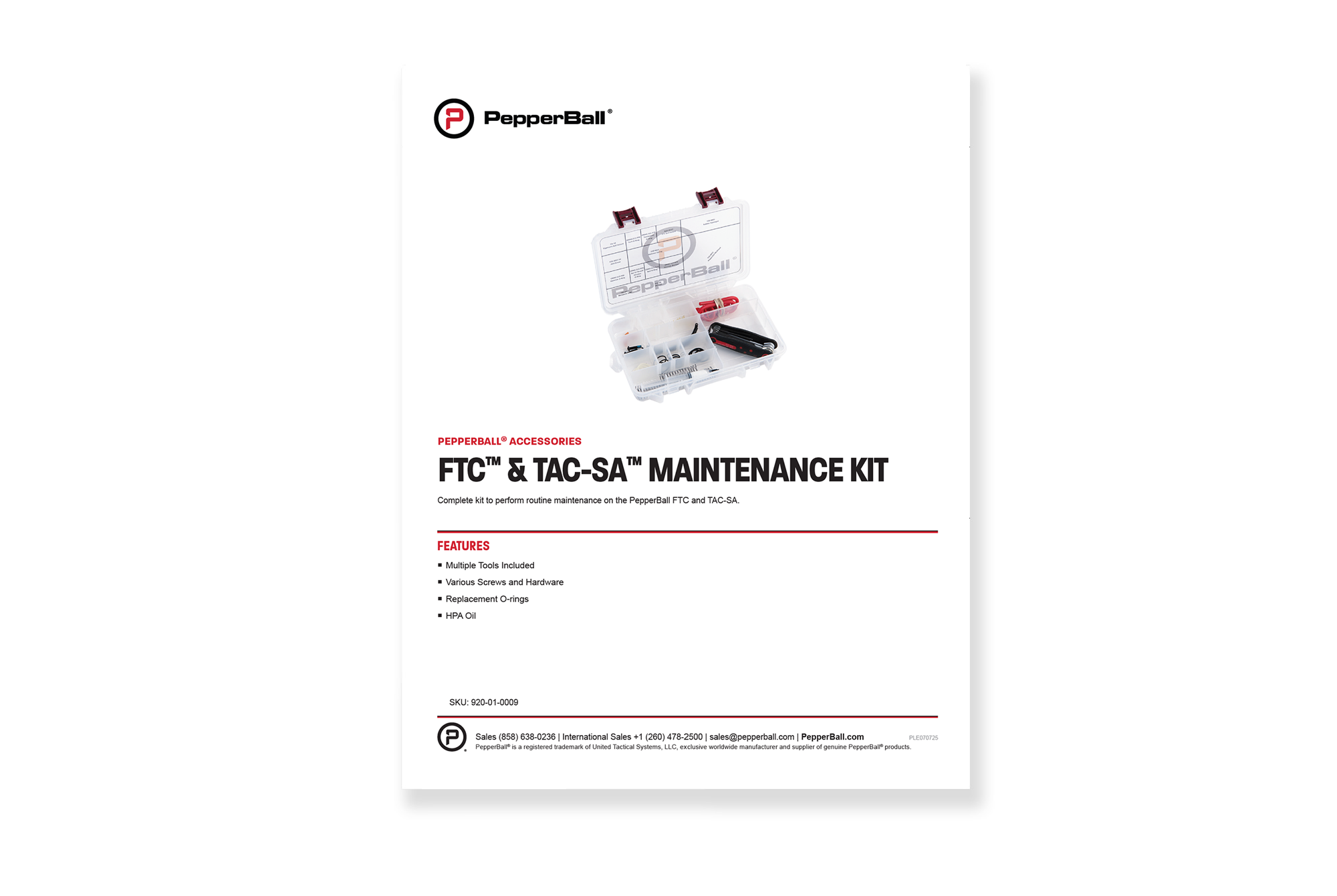 TAC-SA PRO and FTC PRO Maintenance Kit