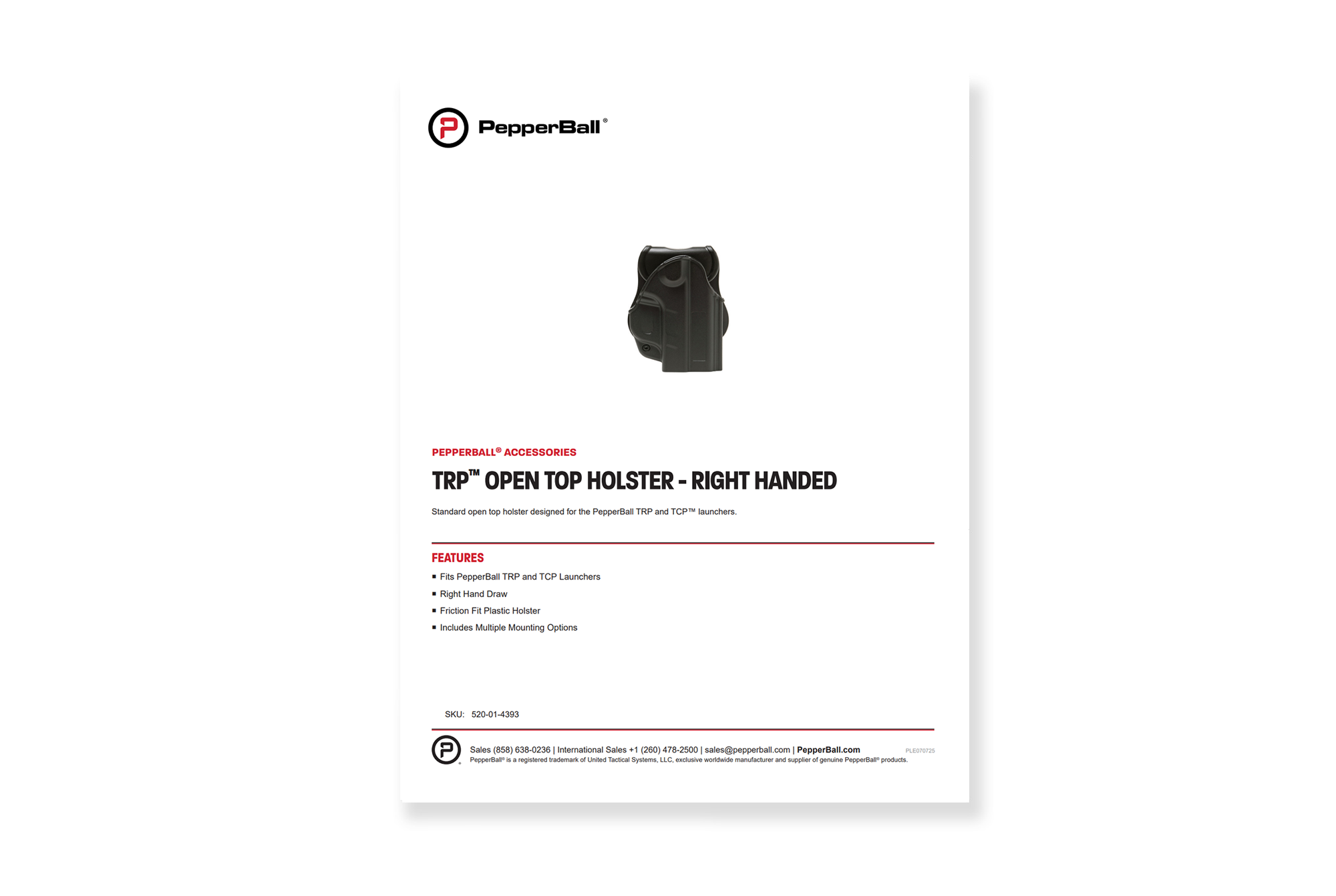 TRP Open Top Holster (RH)