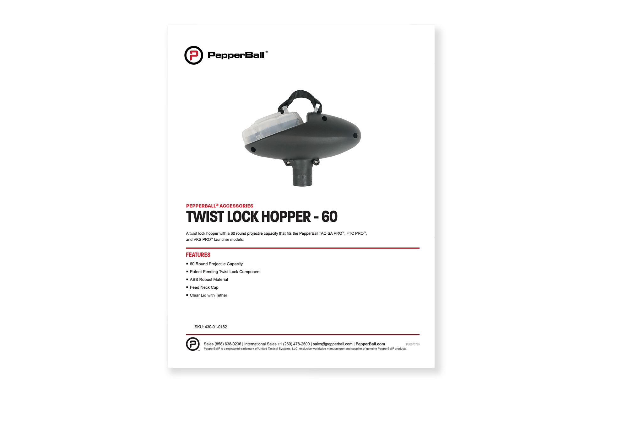 Twist Lock Hopper - 60 Rd